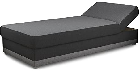 Sofnet - Bett Andre 90x200 cm mit Bettkasten (Schwarz, Sawana 05 + 14) | Sofa, Schlafsofa, verstellbare Rückenlehne, Schlafzimmer, Kinderzimmer, Gästezimmer, Bezug aus Sawana Stoff