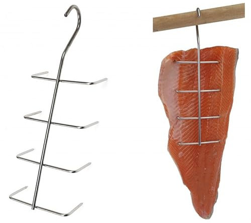 Räucherhaken x 5 Stk Räucherfischhaken | Fleischhaken | Fisch: Lachs, Forelle, Makrele, Kabeljau, Sprotte
