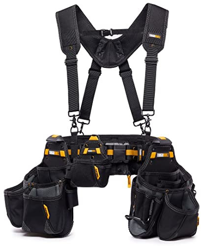 ToughBuilt - 5-Piece Contractor Tool Belt Set - Heavy Duty, and Durable - 3 Cliptech Pouches and Padded Toolbelt - (TB-CT-101-5P-UK)