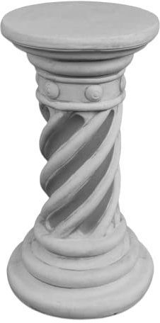 gartendekoparadies.de Römische Säule, Steinsockel, H. 55 cm, Stellfläche Ø 31 cm, 37 kg, Grau, frostsicher aus Steinguss für Außenbereich