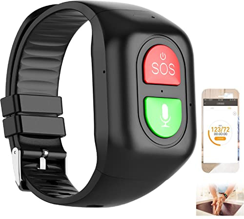 Elderly Alarm Smart Watch with SOS Emergency Button Fitness Tracker Fall Alert Detection & GPS Location Tracking Waterproof 4G Voice Call Step count for Home Elderly Patient Seniors