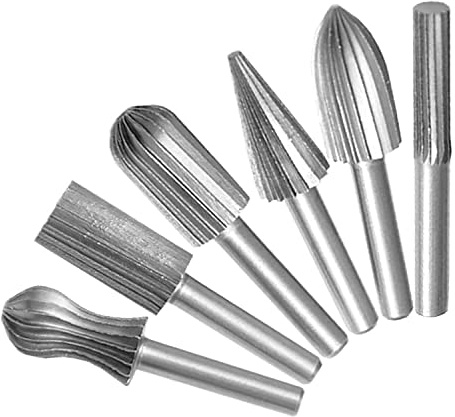 Rotierende Bava-Set, 6 Stück Werkzeuge für die Holzbearbeitung, rotierende Spitzen, Holz Carving File Drill Bits, 6 mm Rund Shank Gravur Rasp Cutter zum Schleifen, DIY, Bohren