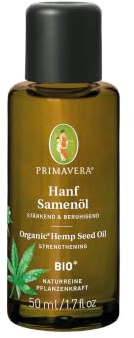 PRIMAVERA Pflegeöl Hanfsamenöl bio* 50 ml – naturreine Pflanzenkraft – Glasflasche - Aromaöl, Körperöl, Naturkosmetik – stärkend, beruhigend, regenerierend, lindert Rötungen – vegan