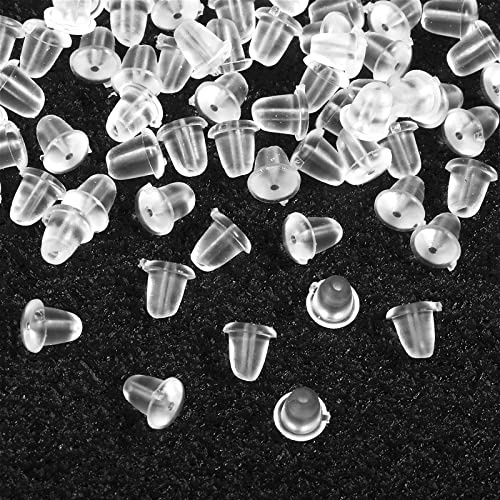 1000StÜcke Ohrring Verschluss Silikon Ohrring Stopper Ohrstecker Schnalle Ohrring verschlüsse Transparent für Damen DIY Schmuck Fitting Ohrringe Machen
