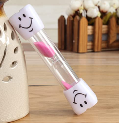 Cara Sonriente Cepillado de Dientes Reloj de Arena 3 Minutos Arena Dental Medidor de Tiempo Reloj de Arena Reloj de Arena para niños Regalo de los niños Decoración Hogar,Rosado,1pc