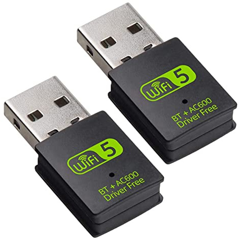 ENERRGECKO 2X Adaptateur USB WiFi Bluetooth, Récepteur Externe de Réseau Double Bande 600 Mbps, Dongle WiFi pour PC/Ordinateur Portable/Bureau