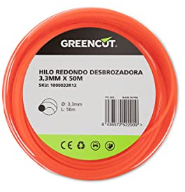 GREENCUT - Hilo redondo de nylon 3.3 mm x 50 m, universal, compatible con todos los modelos de desbrozadora