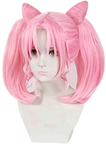 NEZIH Cosplay Perücke, Sailor Moon Sailor Chibi, Long Braids Pink, Mit Kostenloser Perückenkappe, Für Party Karneval Weihnachten Accessoires