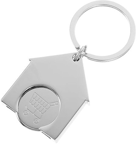HOMSFOU Shopping Trolley Token Key Ring Trolley Token Pendant Metal Keychain Decor Portable