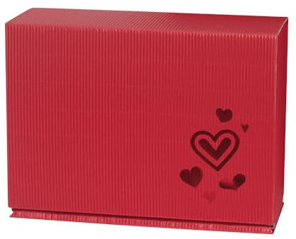 Geschenkkarton rot Lovely Folienprägung, 10 Stück