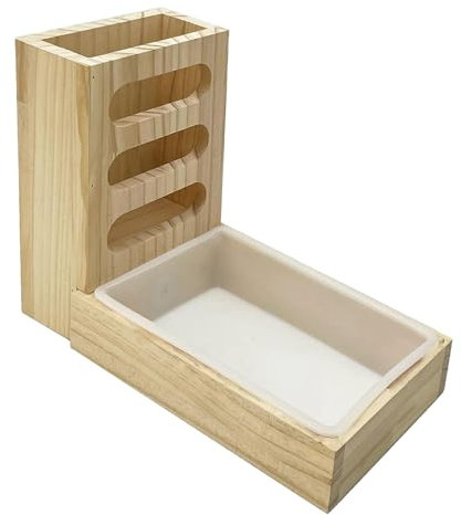 JISADER Kaninchen-Heu-Futterstation mit Katzentoilette, Heu-Halter, Heu-Halter, Heu-Krippe für Kaninchen