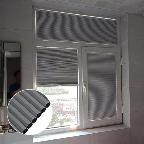 JYkjWeYF Plissee nach maß,Schalosien Fenster innen,Faltrollos für Fenster,Blickdicht Sichtschutz und Sonnenschutz,für Familie Büro Schlafzimmer Badezimmer Wohnzimmer,Breite×Höhe (40x200cm)