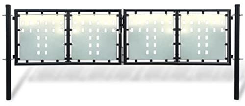 Iiaky Zauntor (Einzeltor) Schwarz 300x150 cm Einfahrtstor Gartentore Garten Tor Gates for Garden