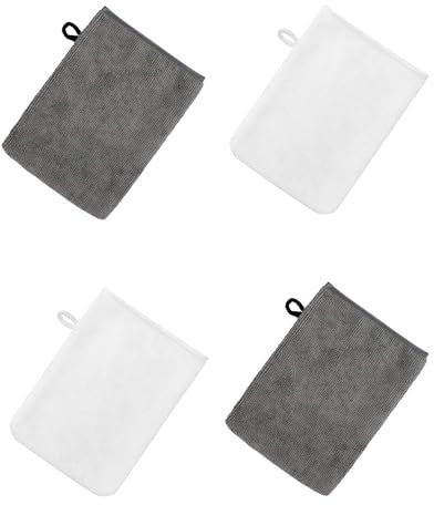 SinChic Manoplas de Baño,4 PCS Toalla Facial Microfibra Toalla Desmaquillante Reutilizable Mitt Guantes de Limpieza de la Cara Multi Uso SPA Paño de Baño