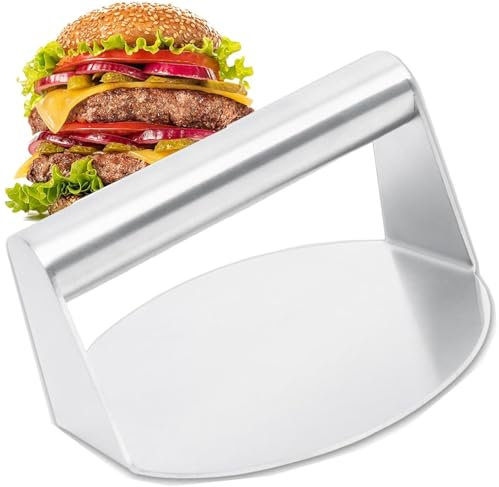 Roctree Smash Burgerpresse aus Edelstahl,5,5 Zoll Round Burger Smasher,für Flat Top Grill, Hamburgerpresse und Squeeze Grease, Leicht zu Reinigen (Rund)