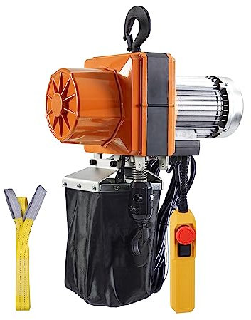 VEVOR Polipasto Eléctrico de Cadena 1100W Capacidad de Carga 998kg Altura Máxima de Elevación 3m Grúa Puente Monofásico con Cadena G100 Control Remoto con Cable de 3m para Garaje, Taller, Hotel