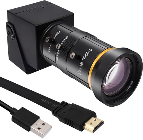 SvPro 4K USB HDMI Kamera Streaming Webcam mit 5-50mm Zoom Objektiv Manueller Fokus H.264 H.265 CS Mount 10X Optischer Zoom - fr PC, Laptop, TV