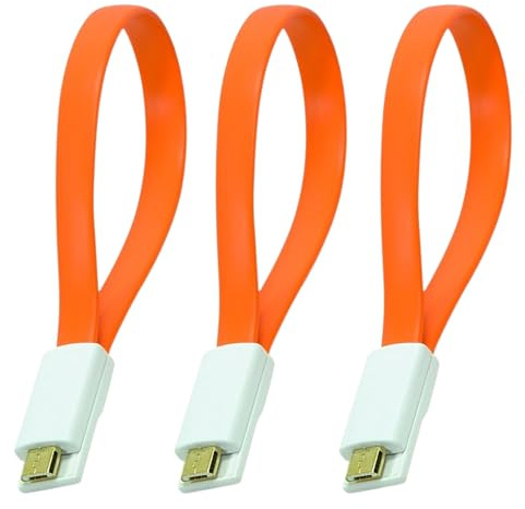 USB to Micro USB Cable 0.2M (3-Pack), Magnetic Short Micro USB to USB Cable, Foldable USB Micro Cable, Micro USB Charger Cable for Samsung Galaxy S7 S6 S5, Nexus, LG, PS4, HTC, Xbox, Kindle and More