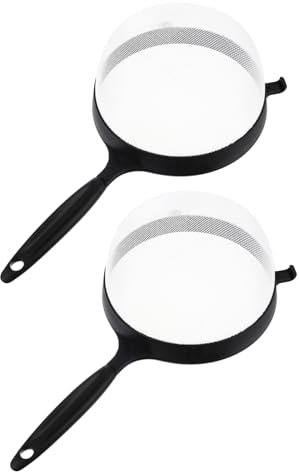 OFFSCH 2pcs Flour Sifter Handle Fine Mesh Strainer for Baking Portable Handheld Flour Filter