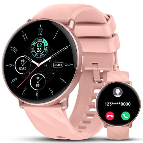 Smart Watch for Men Women with Call Text Reminder, 1.39 Screen Fitness Watch, Activity Trackers with Heart Rate/Sleep/Spo2/Steps/Calories Monitor, 112+Sport Mode Smartwatch IP68 Waterproof, Rose gold
