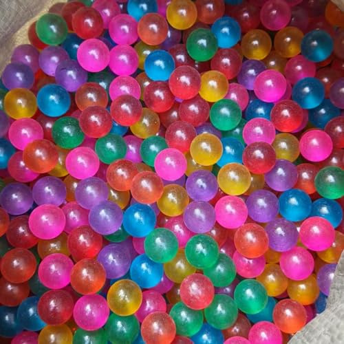 Tokaneit 100 Stück Farbige Feste Murmeln, Transparent Handgefertigte Glasmurmeln, für Aquarien, Wohnkultur, Arcade und Outdoor (16mm)