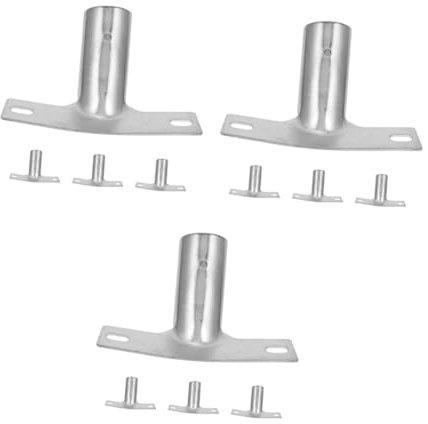 FRCOLOR 4pcs Broom Handle Connector Floor Broom Handle Brackets Metal Pole Adapter Replacement for Home Cleaning Accessories