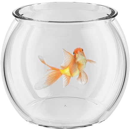 Bocal Poisson, Rond Aquarium, Fish Aquarium Cylindre Transparent, 4L Bol À Poissons Transparent, Bocal À Poissons pour Table À Table Ou Affichage De Bureau