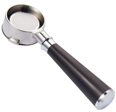Porte-filtre à café sans fond pour machines à expresso de 54 mm avec design ergonomique et aspect vintage