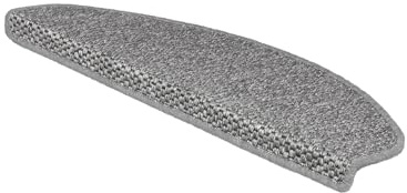 etm Original Stufenmatten Treppen-Teppich 15er Spar Set 20 Farben und 20 Modelle zur Auswahl (Halbrund Silber 65x23,5 cm Silber) Kalkuta
