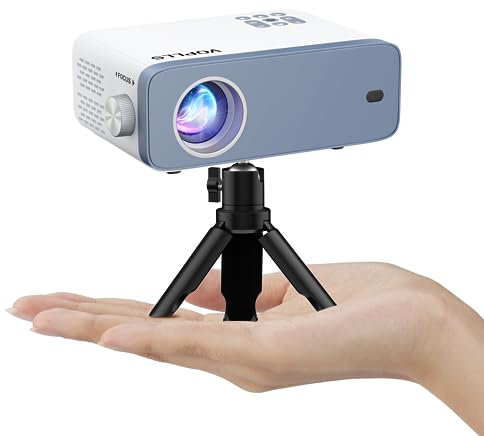 Mini Beamer, VOPLLS 19000L Beamer Full HD 1080P Unterstützt, Tragbar Video Projektor mit 50% Zoom, Heimkino Projektor für Handy Phone, Tablet/Laptop/PC/TV-Box