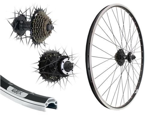 Aggro-X 28/29 Zoll Hinterrad Laufrad Hohlkammer 21-622 Disk | V-Brake Felgenbremse, 6-Loch, 7-Fach MF-TZ500 Zahnkranz