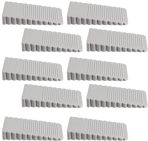 10 Stück Türkeile Rutschfest Gummi Keile Stapelbarer Türstopper Kell Für Türunterseite Kratzfester Rutschfester Türkeil Door Stopper Höhenverstellbar Für Badezimmer Balkontür Kinderzimmer (Grau)