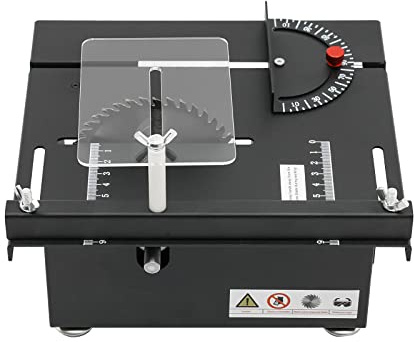Mini Scie Circulaire sur Table Professionnelle - Scie Portable à Lame Inclinable pour Bois - Précision pour Bricolage, Menuiserie et Artisanat Fait Main