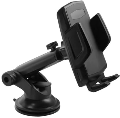 FUNNETOYU Car Phone Holder with Large Suction Cup for Dashboard Adjustable Phone Mount Stand Compatible with Smartphones Black Car for Driving