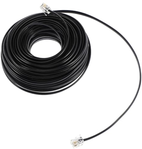 TOYZFRIENDY Cavo Prolunga Telefonica Pc Metri Nero per Telefono Fisso Fax Modem Filo Sottile e Resistente per Casa e Ufficio