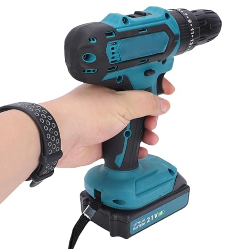 SHUAIGUO Taladro de Impacto 3 en 1, Juego de Llave Impacto Eléctrica 21 V para Renovación, Tuercas Apriete, Kit Completo Taladro Doméstico, 2 Baterías (Enchufe europeo de 100-240 V.)