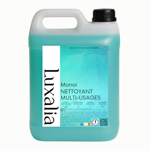 Nettoyant Sol Monoï (Lavage Serpillère Uniquement) - Hautement Parfumé & Ultra Efficace - 5 Litres - LUXALIA