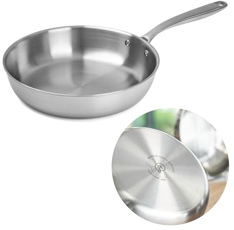 Remoska PROXIMA Pfanne Edelstahlpfanne aus drei Metallschichten Induktion Ofenfest 220 °C Spülmaschinenfest Hergestellt in der Tschechischen Republik (28 cm)