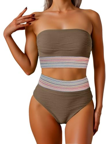 Costume Due Pezzi Donna Bikini Donna Mare Costume Da Bagno Curvy Taglie forti 2 Pezzo Sopra Costumi Con Pantaloncini Fascia Costumino Piscina Perizoma Solo 5Xl Sexy Bralette Nuoto Triangolo Vita Top