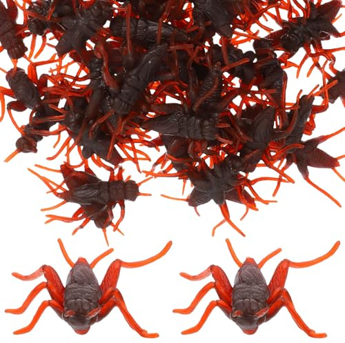 Abaodam 50 Pezzi Finti Grilli Realistici in Plastica per Scherzi e Pesce D'aprile, Giocattoli di Simulazione Insetti Piccoli per Feste e Giochi Divertenti
