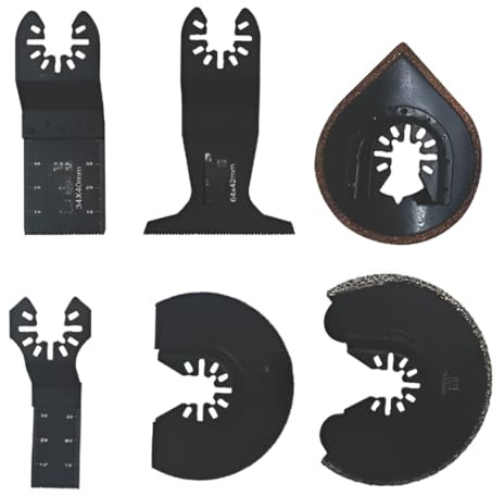 Multi-Material Cutting Blade Set, Cuts Wood, Metal, Plastic, Wood with Nails, Laminate, Ceramic, Stone, Grout & Mortar, 8 in Pack