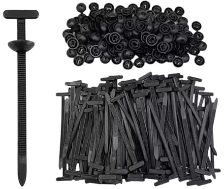 Juego de 1000-100 bridas universales de nailon autobloqueante, bridas resistentes con pin y botón para reparación diaria de coche, gestión de cremallera (1000 unidades)