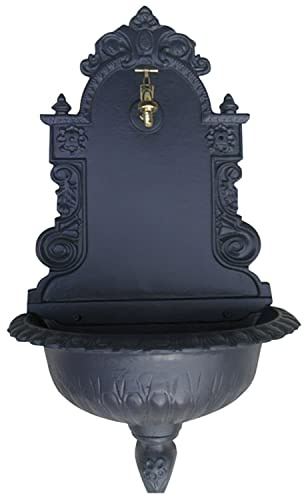 Brunnen Garten Mauer aus Gusseisen Mod Tirol 45 x 25 x H 80 cm Schmetterling