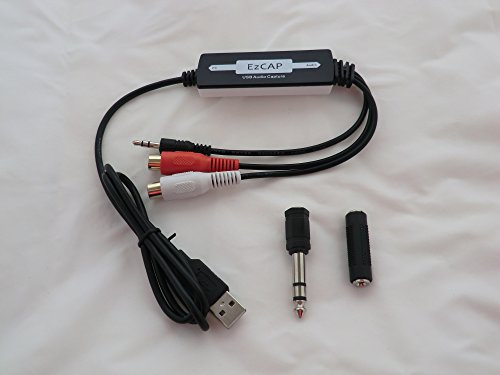 USB grabación de audio estéreo Adaptador. Convertir MiniDisc, vinilos y cintas de casete. Captura de audio estéreo para cualquier pc, mac o Linux sistema. Adaptador compatible con Windows XP, Vista, 7, 8,1 y 10 sin instalación de un controlador, Just utiliza estándar controlador de audio de Windows. Registros ideal estéreo. Fuente puede ser: 2 x RCA salida de audio, 3,5 mm Salida de auriculares o 1/4, salida de auriculares. Todos los adaptadores se muestra están incluidas.