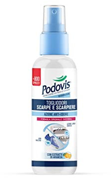 Podovis, Spray Togliodori Scarpe e Scarpiere - Deodorante Scarpe Spray , Formula con Effetto Riserva, Elimina e Previene i Cattivi Odori, Non Macchia i Tessuti, 100 ml, 3