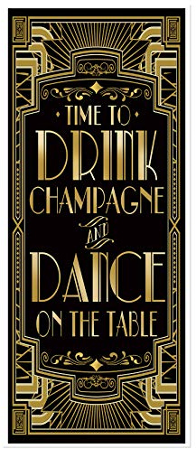 musykrafties Goldenen 1920er Gatsby Themenparty Türabdeckung 72x30 Zoll - Dance on The Table