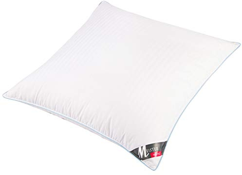 Meisterhome ® Premium Daunenkissen Daunen Kopfkissen 50% Daunen 50% Federn Baumwolle - Maße: 80 x 80 cm - 1700 Gramm