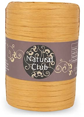 Natural Club Hochwertiges, waschbares Papierbast, weiches, leichtes Bastelpapiergarn zum Häkeln, Stricken(200M) (Sandbraun)