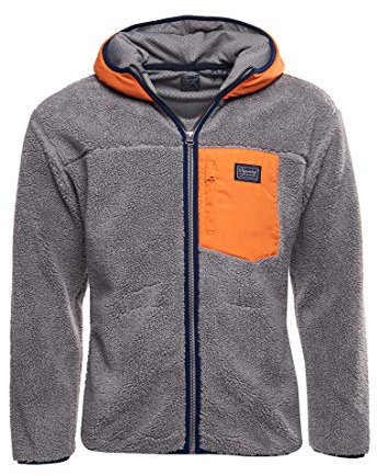 Superdry Herren Sherpa Kapuzenjacke Schiefergrau Eisen XXXL