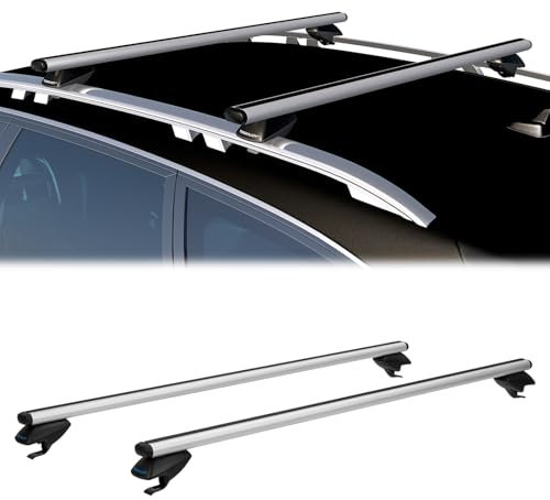 COWVIE 120 cm Barres transversales de Toit réglables en Aluminium – 1 Paire